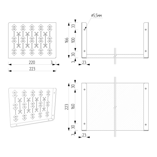 Полка навесная 17х70х22 см из ЛДСП Белая - Антрацит 380997 -
                                                        Фото 6
